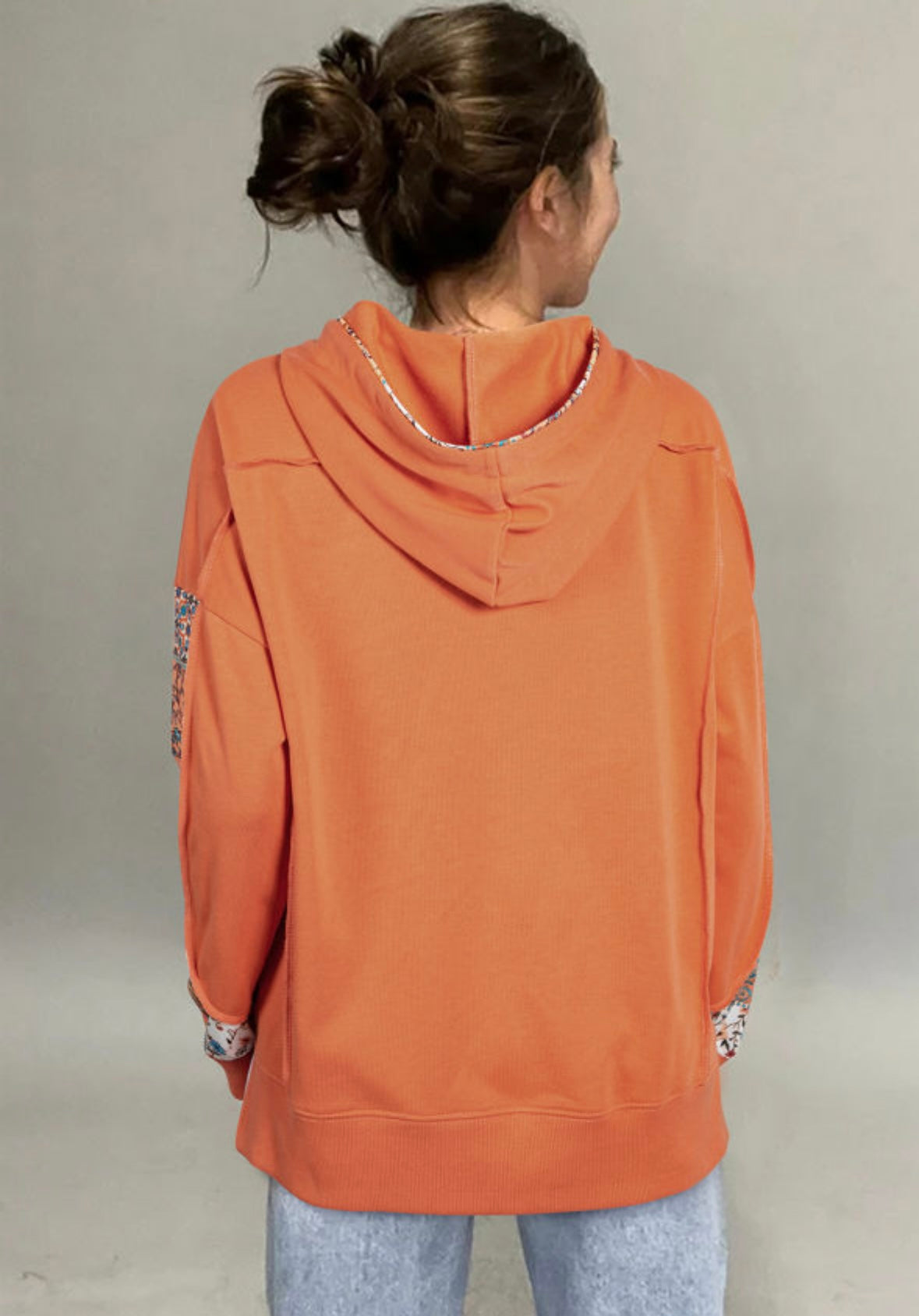 Pretty Patches - orange patchwork hoodie