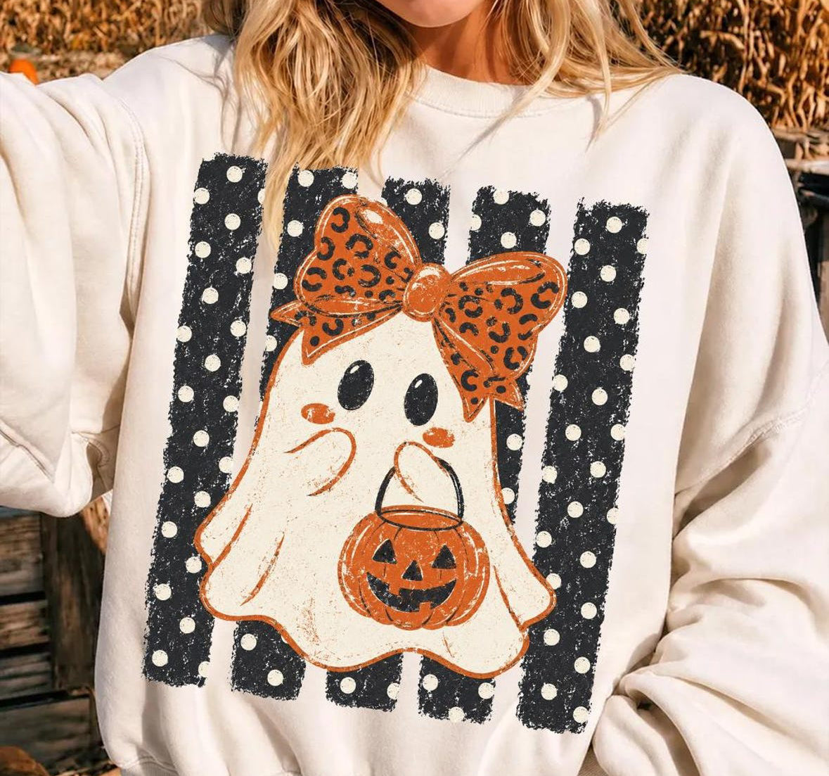 Polka Dot Bow Ghostie