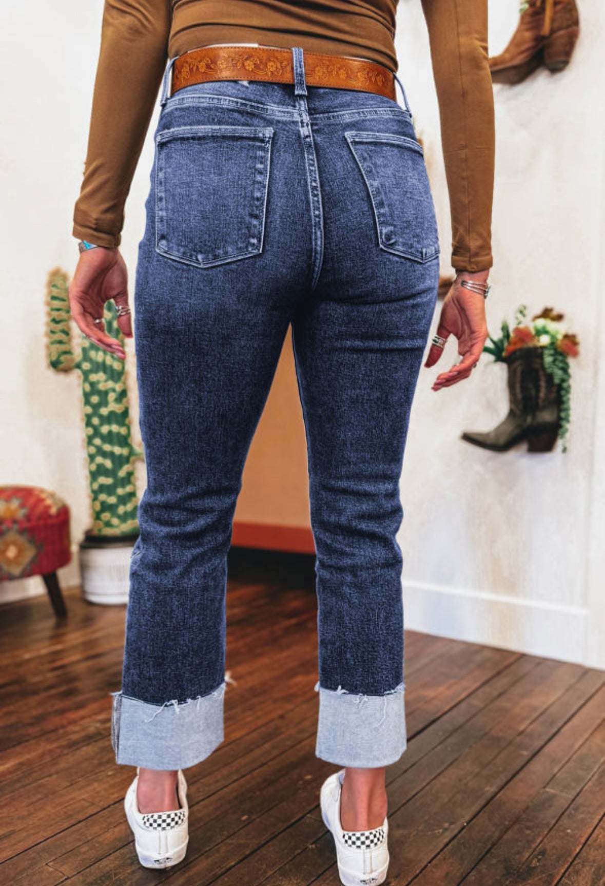 High Waist Straight Leg Jean