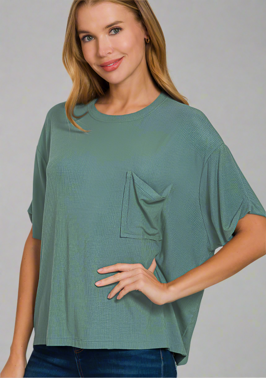 Pocket Tee - Ash Jade