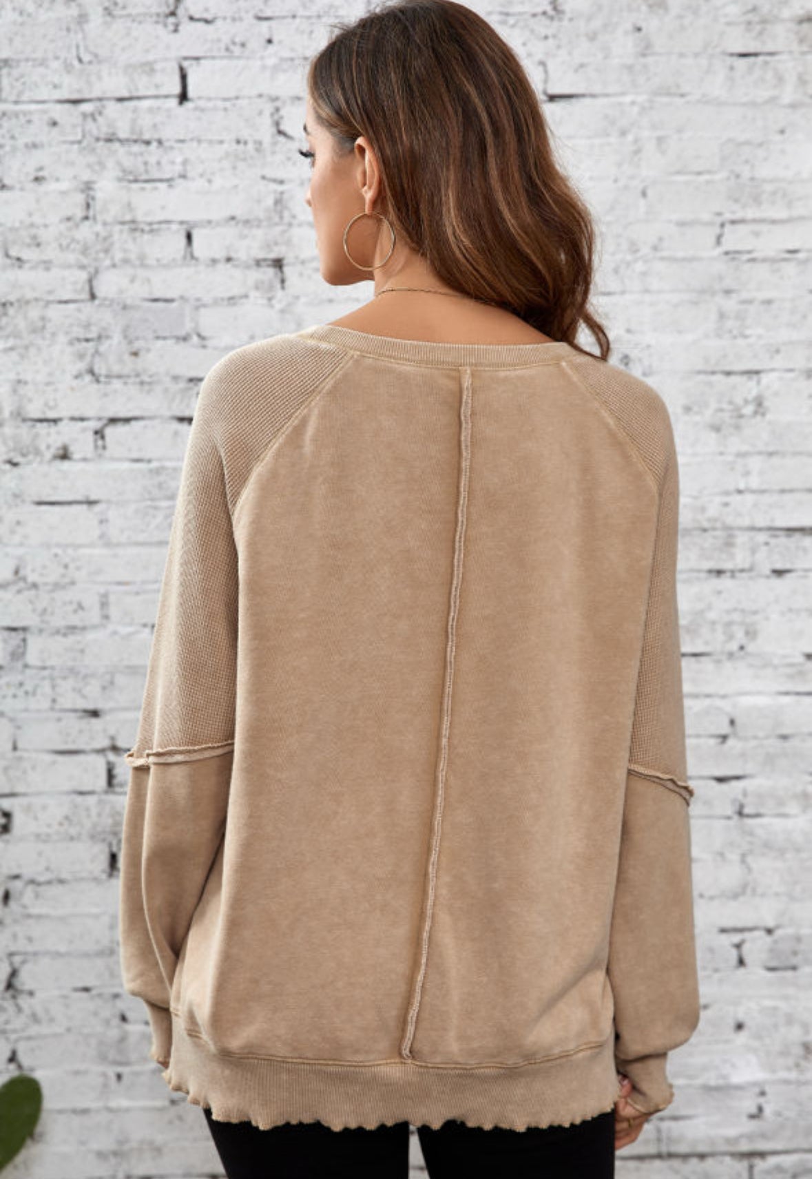 Tan Mineral Wash Pullover