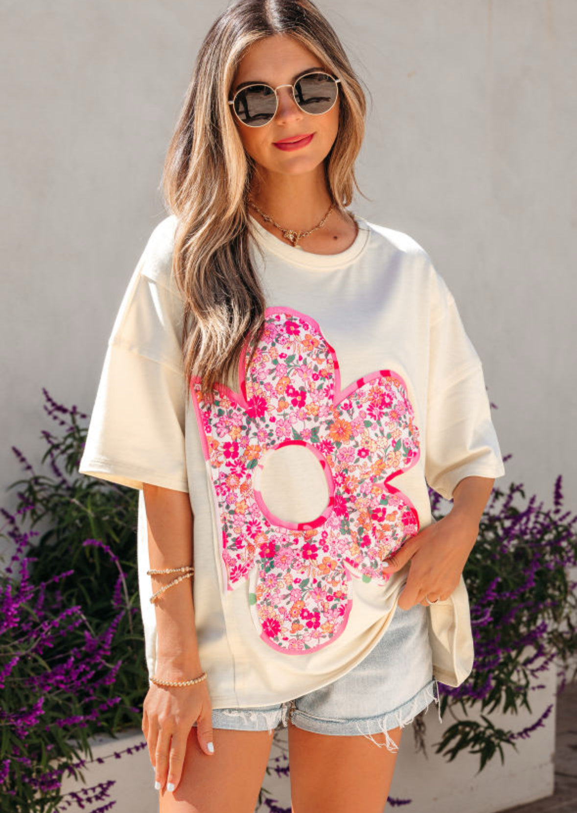 Fresh Floral - floral patch top