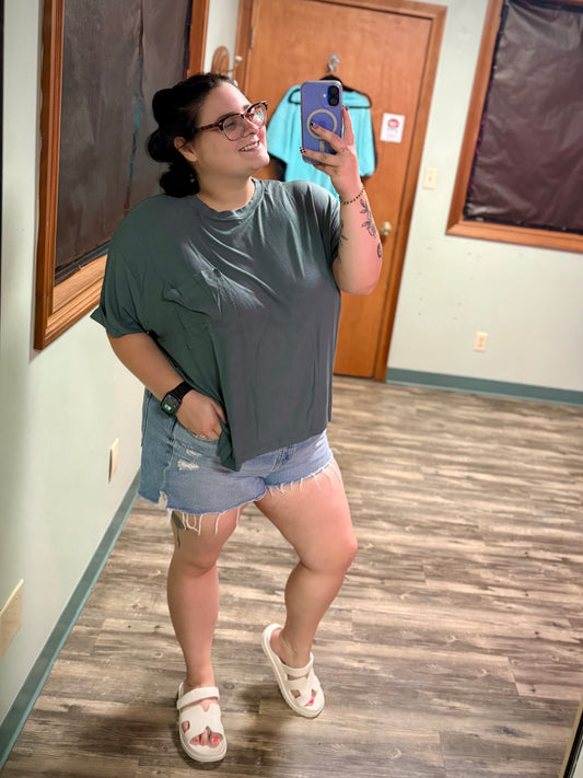 Pocket Tee - Ash Jade