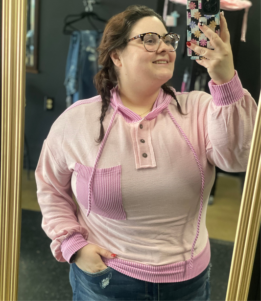 Pink Hooded Pullover