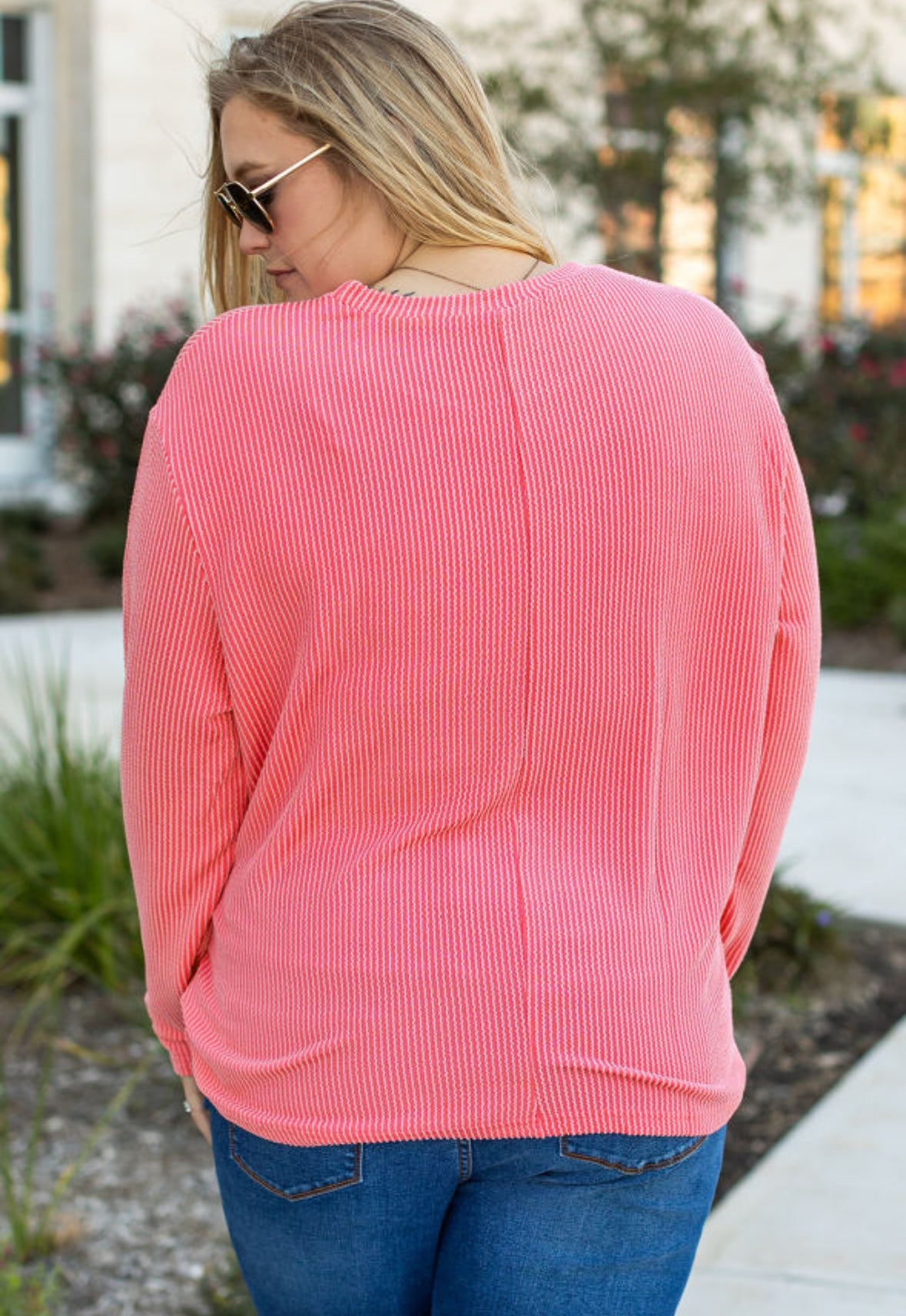 Plus Size Corded Peach Long Sleeve - Pre Order