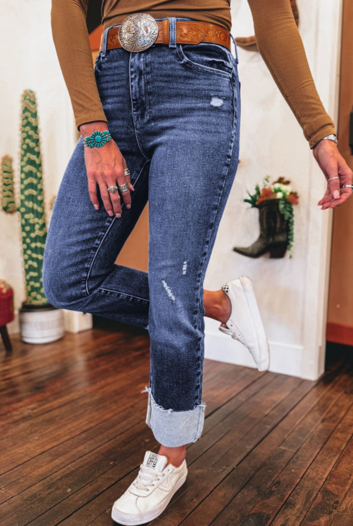 High Waist Straight Leg Jean