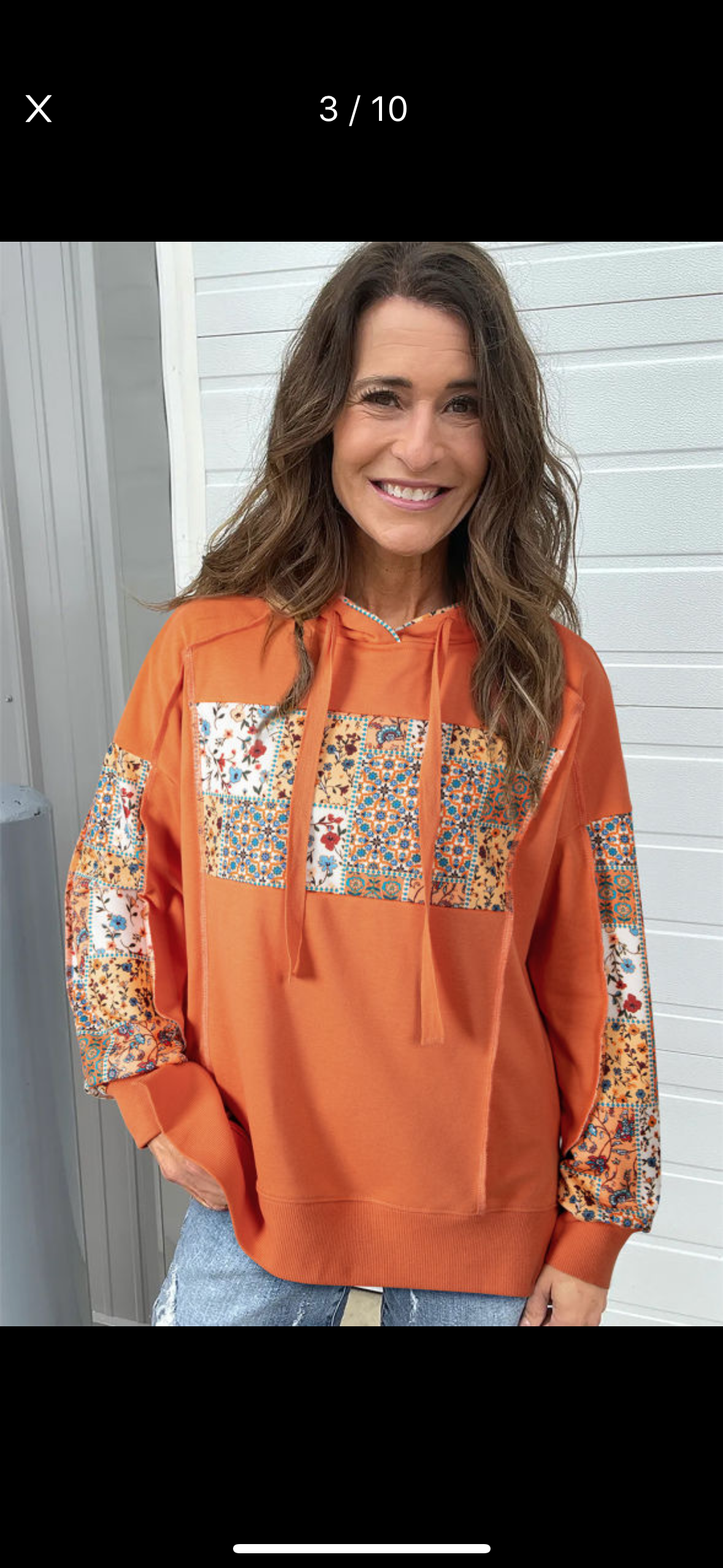 Pretty Patches - orange patchwork hoodie