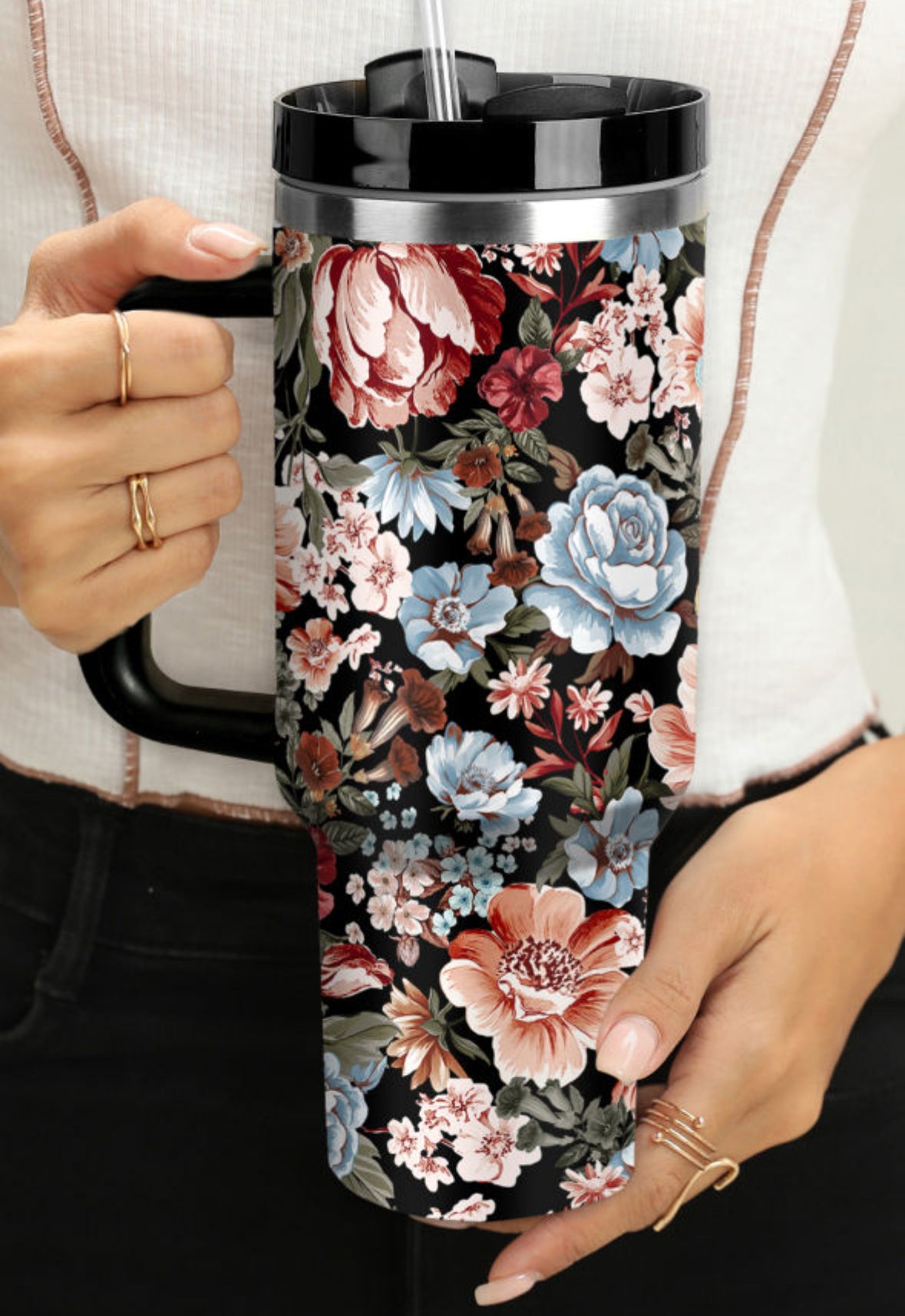 Moody Floral Tumbler