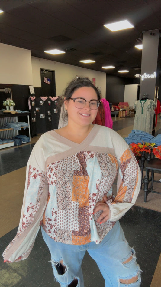 Pretty Patchwork - patchwork inspired long sleeve top