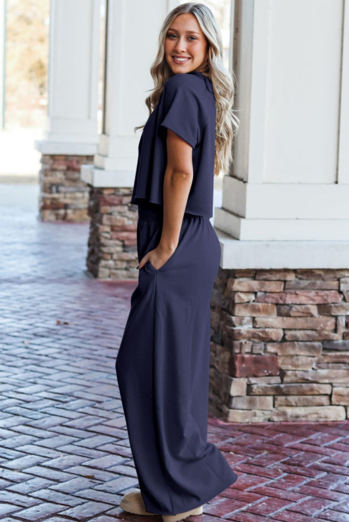 Tee + Pants Set - Navy Blue