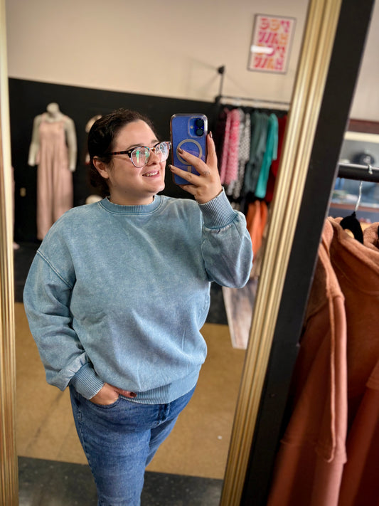 Sea You Soon - blue mineral Wash pullover