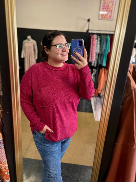 Wine Not - Cabernet pocket Sweater