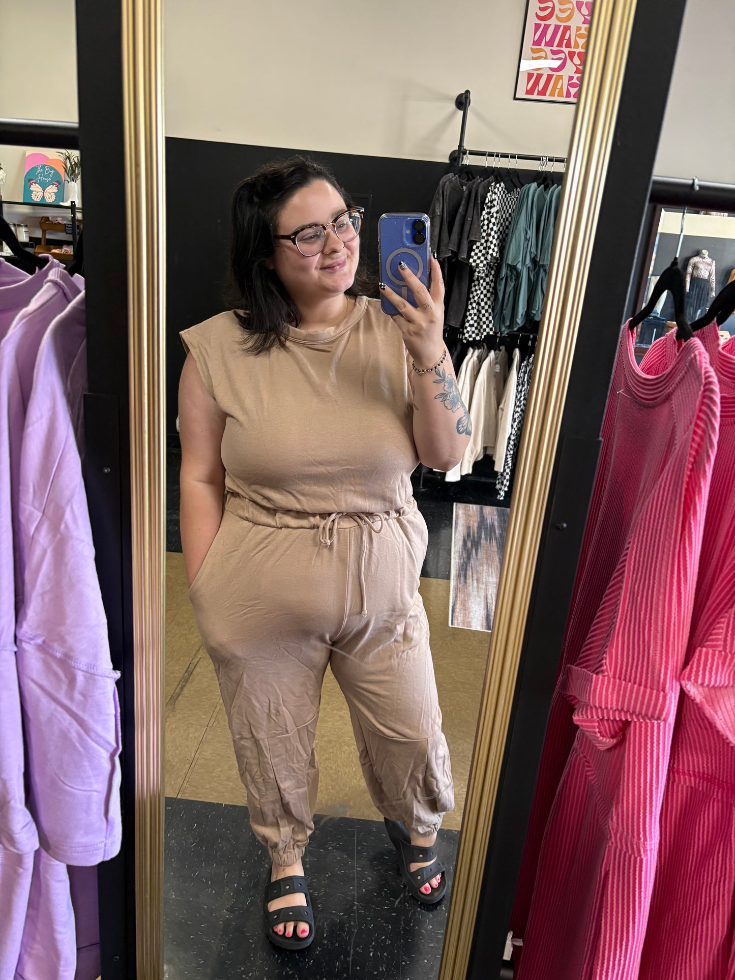 Cap Sleeve Jogger Jumpsuit