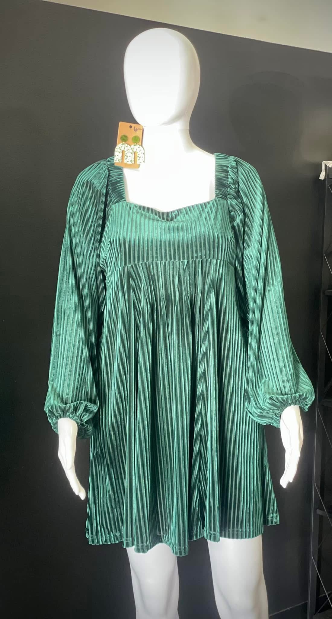 Green Velvet Dress