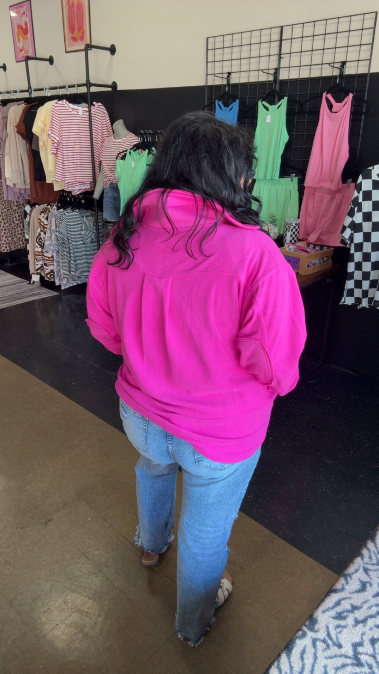 Perfect Shacket - hot pink button down