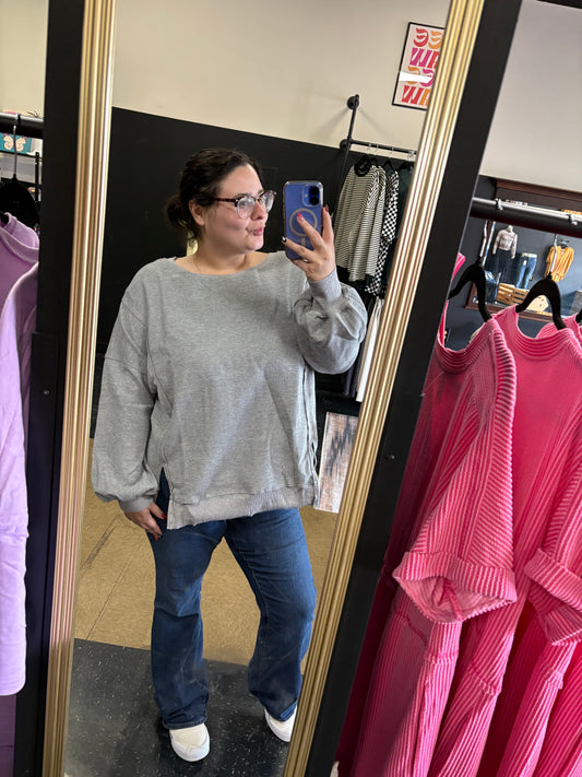 Moon Mist - grey waffle knit sweater