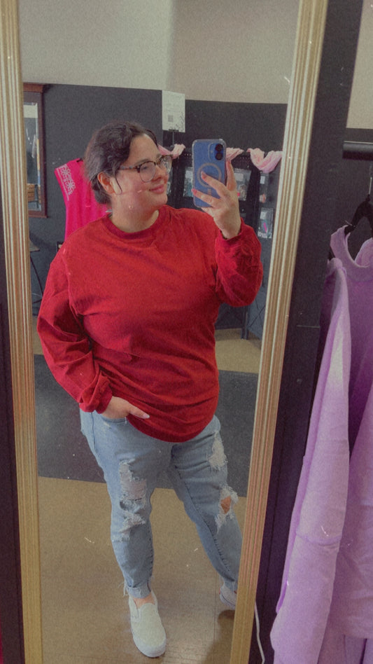 Cozy Fall Feelin` - Maroon Ribbed Pullover