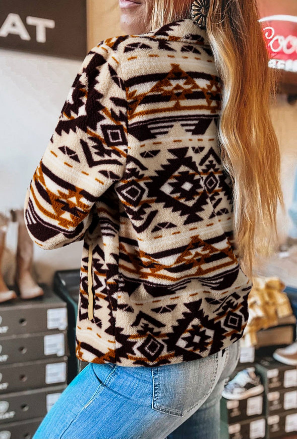 Winter Western Sherpa Pullover