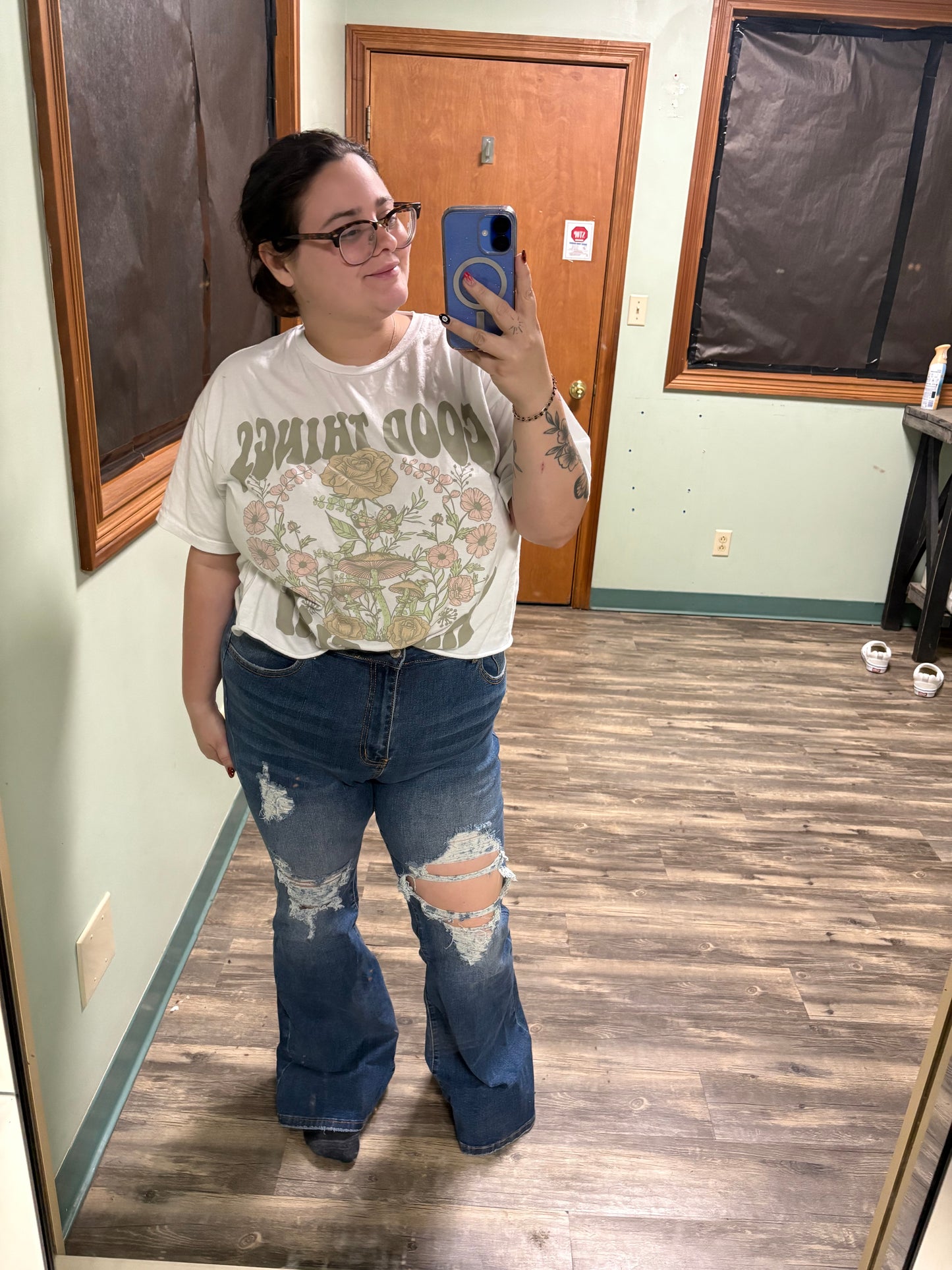 Ripped + Ready - Distressed flare denim