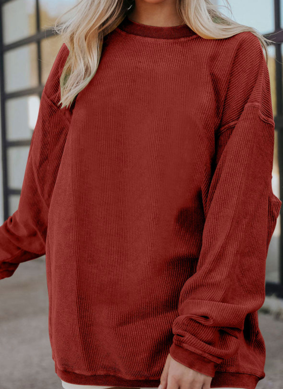 Cozy Fall Feelin` - Maroon Ribbed Pullover