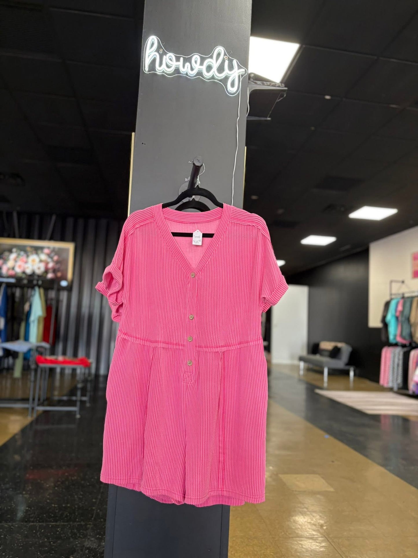 Pretty In Pink Corded Romper