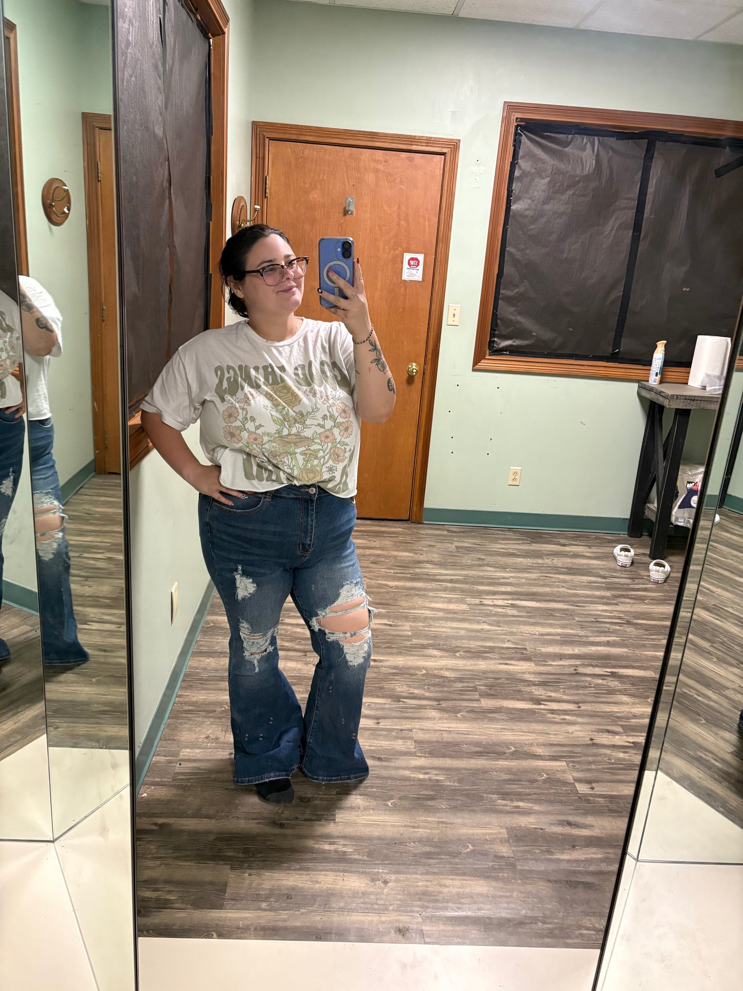 Ripped + Ready - Distressed flare denim
