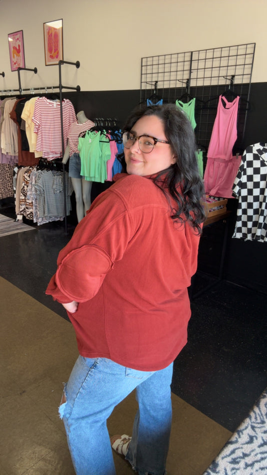 Perfect Shacket - rust button down