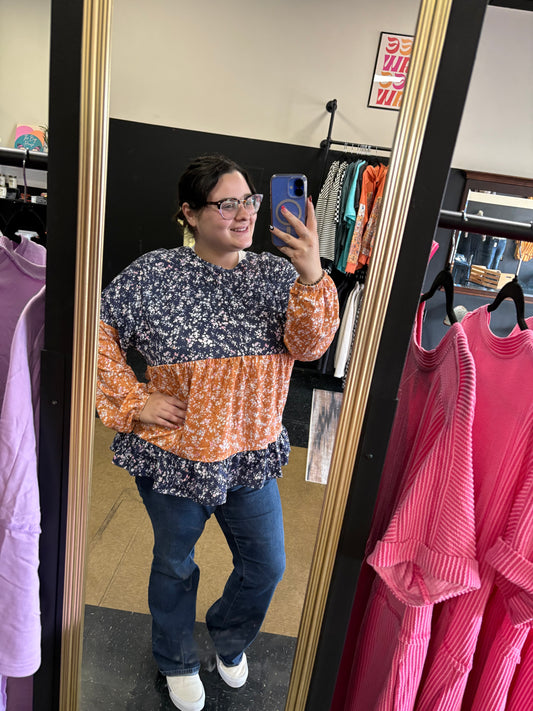 Babe in Bloom - long sleeve floral blouse