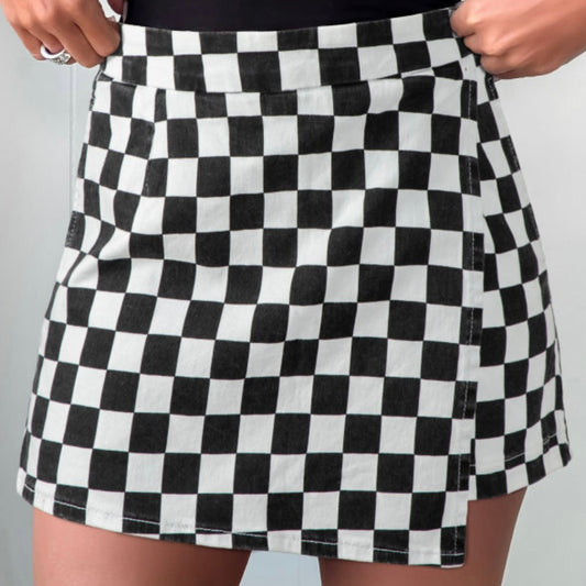 Boomtown Baddie - Checkered Skort