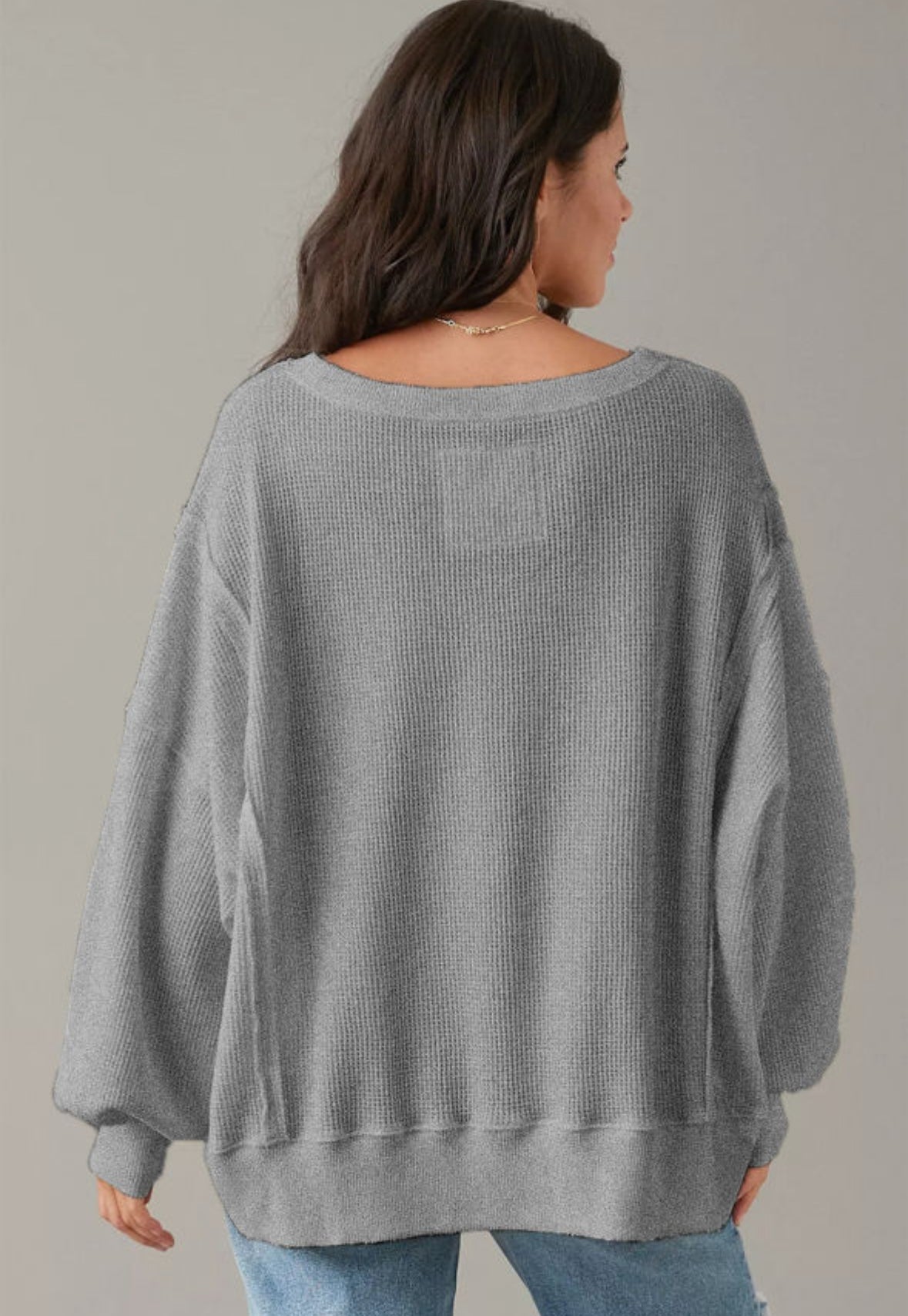 Moon Mist - grey waffle knit sweater