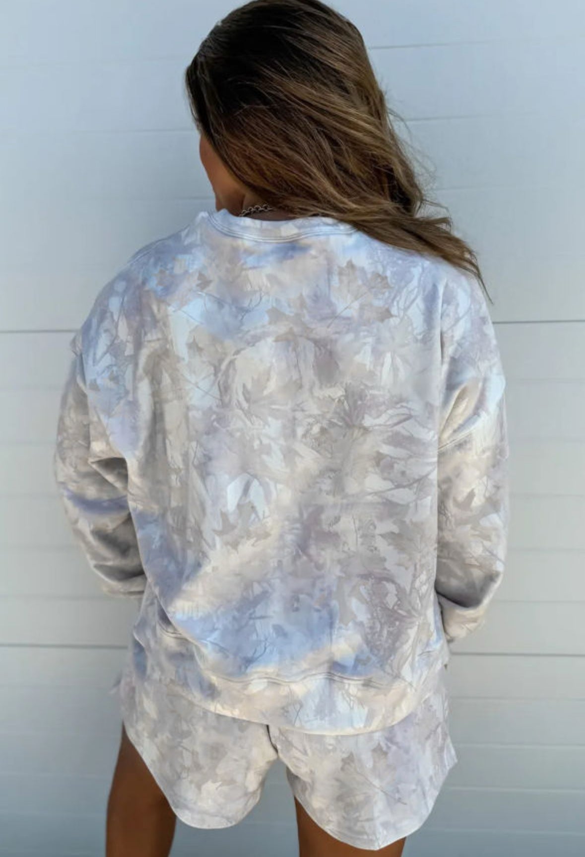 Beige Camo Top and Short Set - pre order