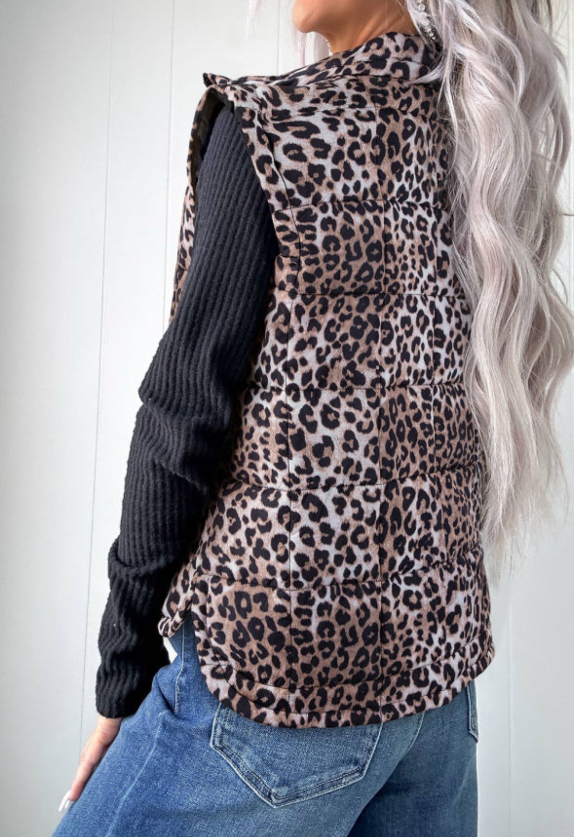 Leopard Quilted Vest - Pre Order