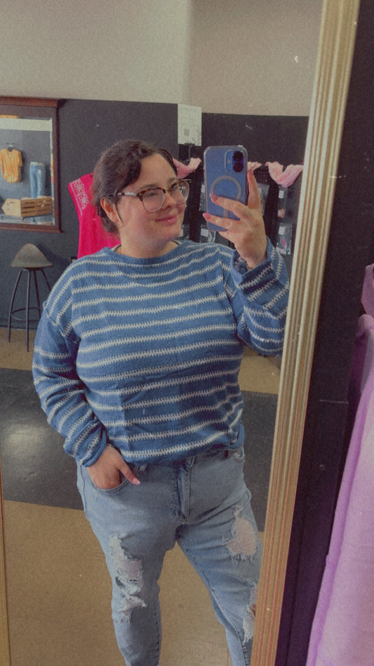 Feelin` Blue Striped Sweater