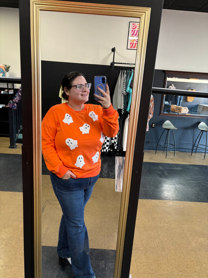 Spooky + Sparkly - sequin ghost pullover