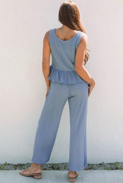 Ruffled + Ribbed - blue set