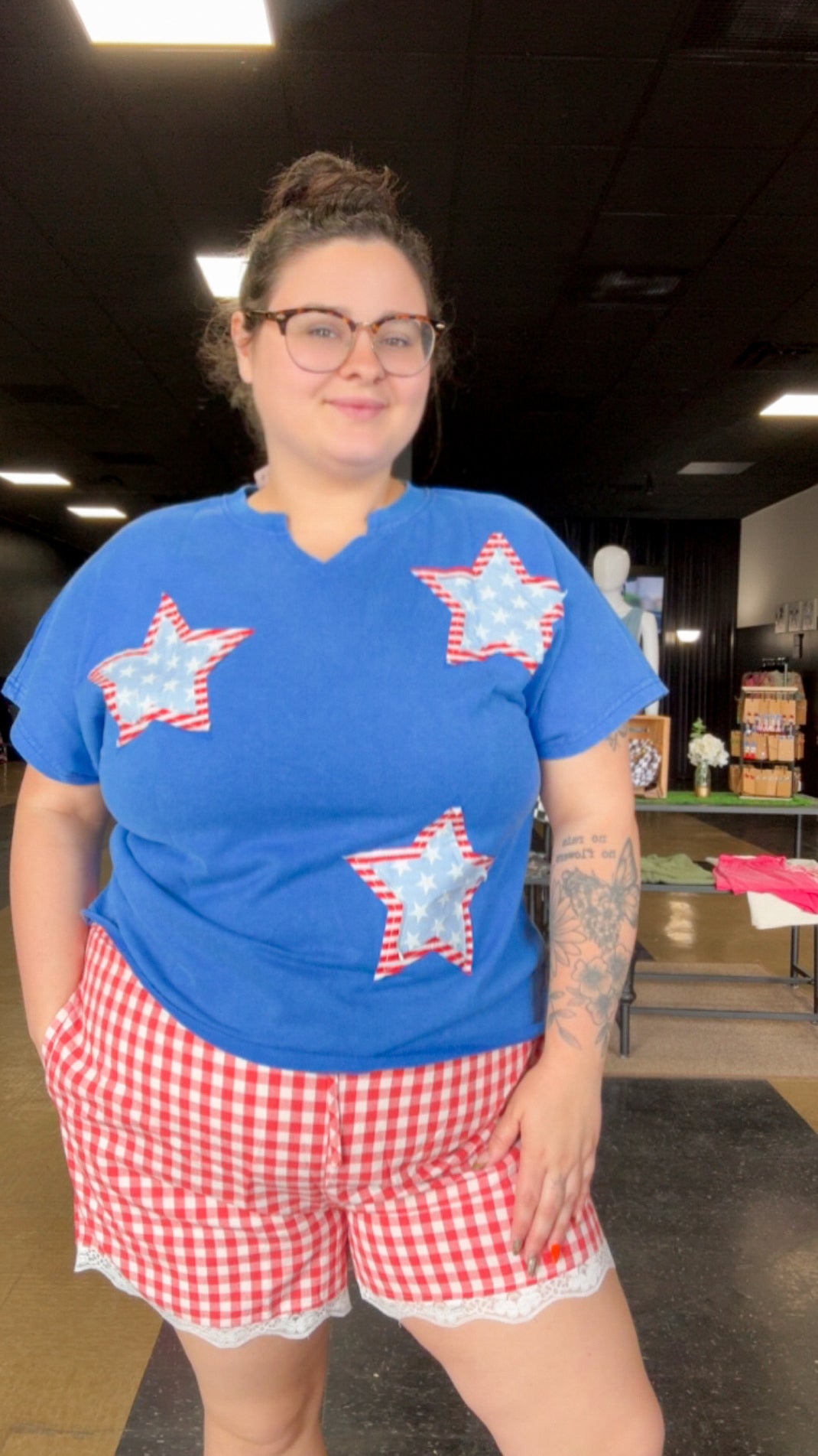 Stars and Stripes Forever - patchwork mineral wash tee