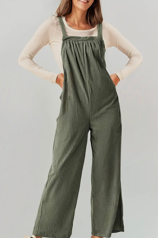 Corduroy Wide Leg Overall (Small-3XL)