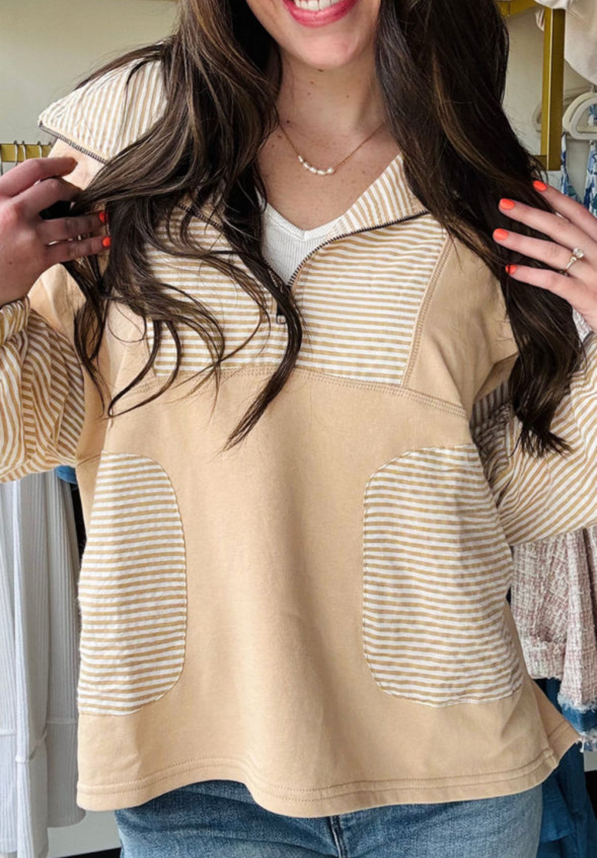 Striped Smoke Show - Quarter Zip Pullover (Copy)
