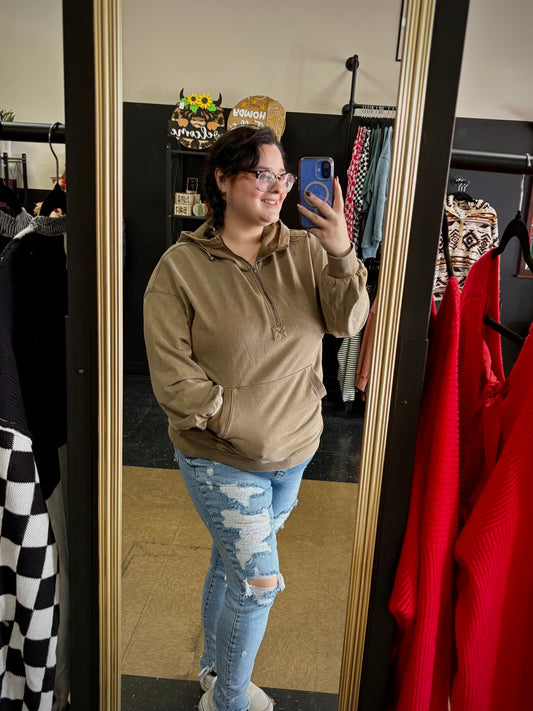 Mineral Wash Pullover (mocha)