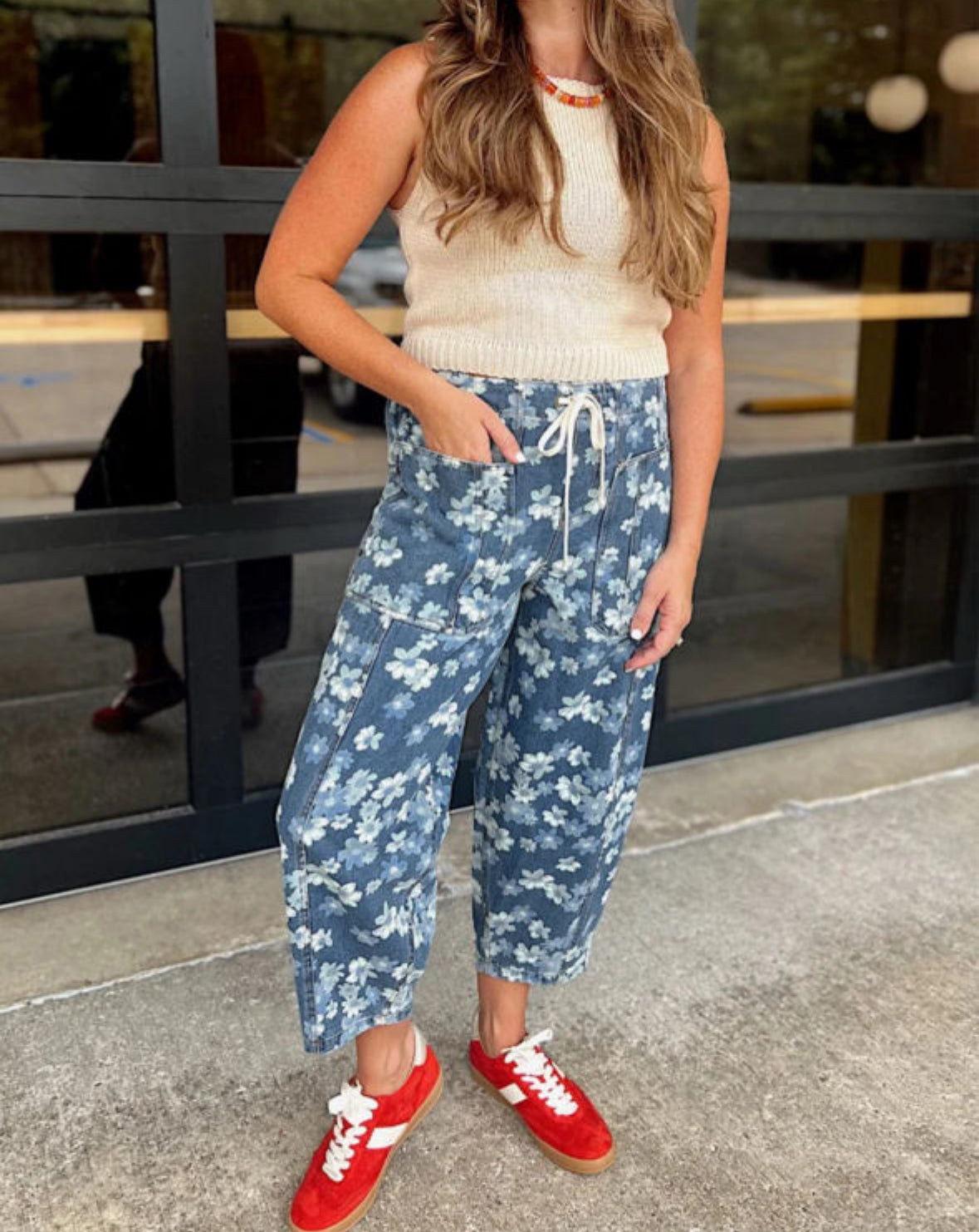 Denim Daisy - floral denim