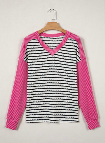 Walk The Line - Stripe Colorblock Top