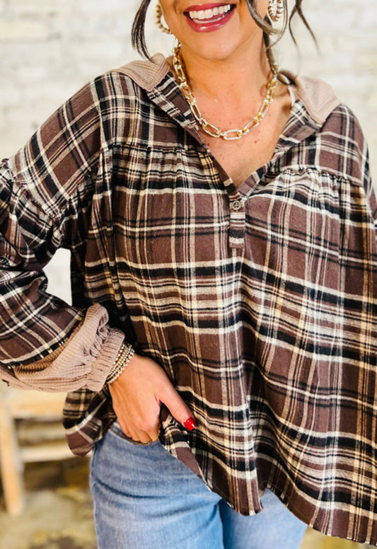 Plaid perfection - hooded flannel blouse