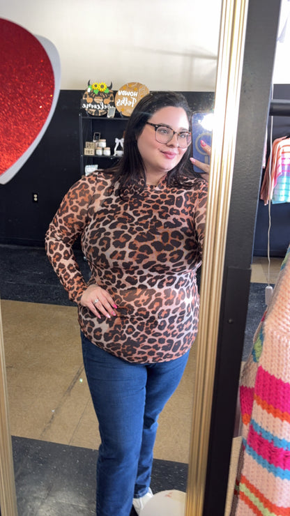 Spotted In Love - mesh leopard long sleeve