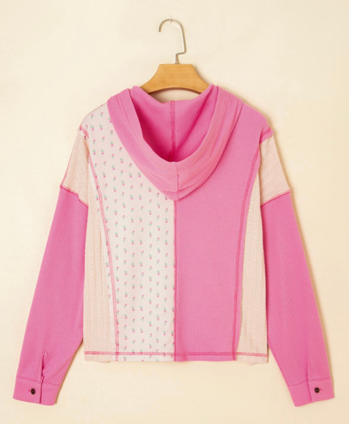 Fields of Florals - pink floral hooded top