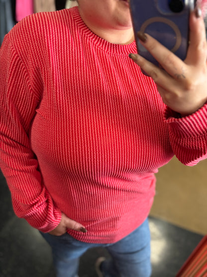 Ruby Red - Corded long sleeve