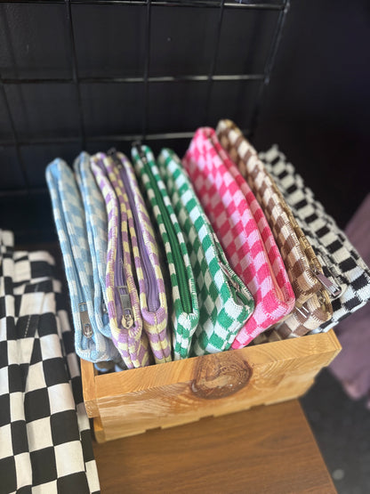 Checkered Cosmetic Bags