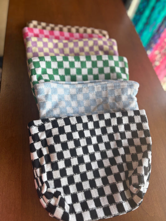 Checkered Cosmetic Bags