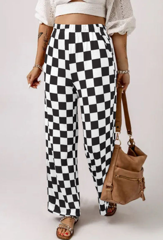 Black Checkered Pants