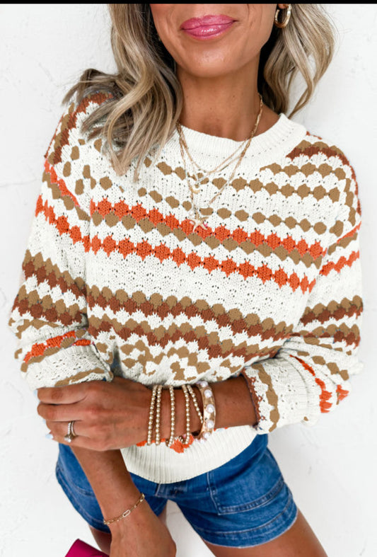 Fall Flavors Striped Sweater