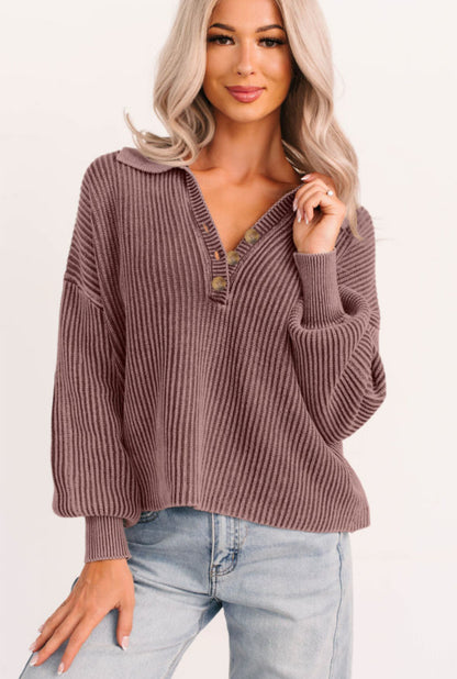Layers and Lattes - rusty mocha pullover